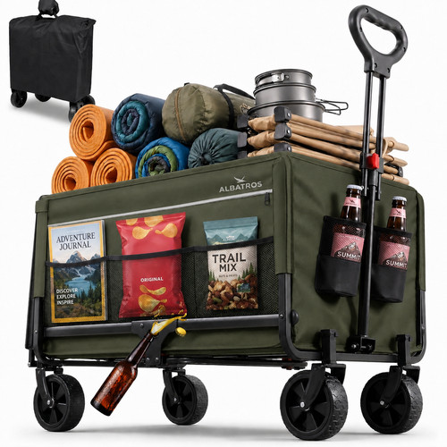 Bollerwagen faltbar 120l - bollerwagen, grün