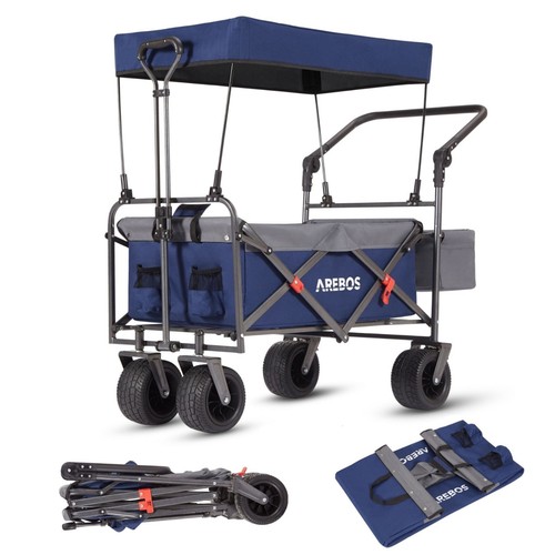 Arebos bollerwagen mit - mit, dach